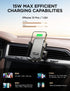 Wireless Car Charger, 15W Fast Charging Auto Clamping Car Charger Cell Phone Holder Mount Vent for iPhone 15 14 13 12 Mini Pro Max 11 XR XS X, Sam...