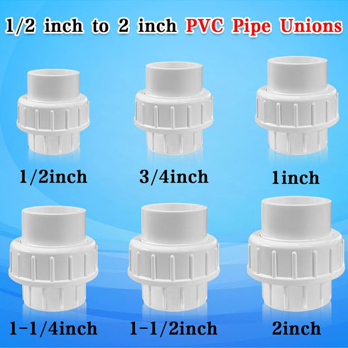 4pcs 1 inch PVC Unions, 1inch PVC Union Coupling, 1 inch PVC Union Joints with Socket x Socket Connection Port, Slip X Slip PVC Unions, for Swimmi...