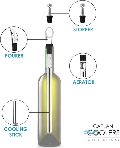 Wine Bottle Chiller Cooling Stick (with Pourer, Aerator, and Bottle Stopper)...