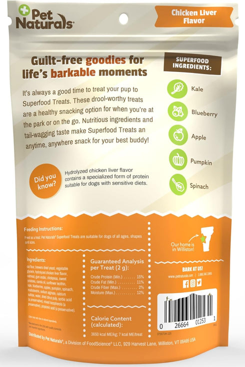 Pet Naturals Superfood Dog Treats with Blueberry and Kale - No Corn, Wheat or Artificial Ingredients - Healthy Snacks for Good Behavior and Traini...