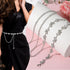 Women Butterfly Waist Chain Belt, Metal Rhinestones Waist Belts Women Dress Belts Body link Chain Belt for Girl Women...