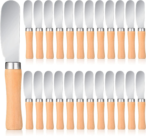 Butter Spreader Knife Wide Blade Stainless Steel Spreader Knife with Wood Handle Multipurpose Cheese Butter Spreader Knives for Kitchen Birthday W...