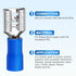 200 Pcs Female and Male Quick disconnects Vinyl Insulated Spade Wire Connectors, Blue Electrical Crimp Terminal 16-14 AWG (6.3mm)...