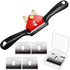 6 Pieces Adjustable Spokeshave Set 1 Piece Adjustable Spokeshave with Flat Base and 5 Pieces Metal Blade, Metal Blade Wood Working Hand Tool Nice ...