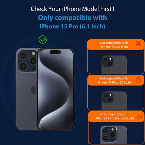 bersem [2 Pack Tempered Glass Screen Protector Compatible with iPhone 15 Pro (6.1 Inch, 2023), Auto-Alignment Kit, Bubbles Free, Case Friendly, An...