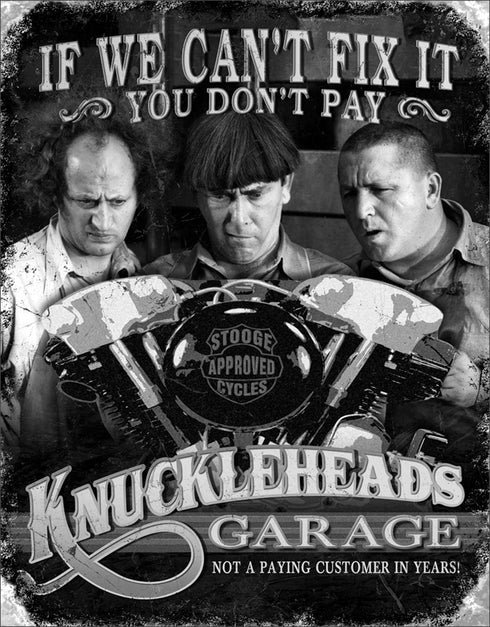 3 Stooges Knucklehead Metal Tin Sign...
