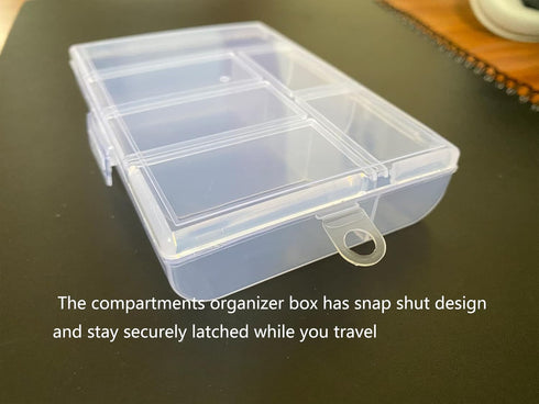 Mini 6 Grids 4-PACK Plastic Organizer Box Storage Container for Small Jewelry Fishing Tackles Earring Nail Rhinestones Beads Art DIY Crafts Organi...