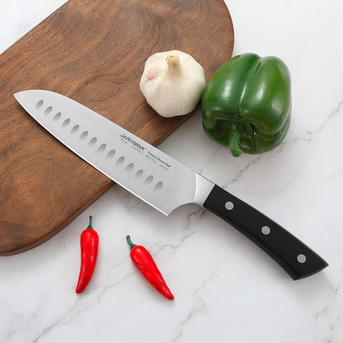 JARVISTAR Professional 7 Inch Chef's Santoku Knife, Ultra Sharp Vegetable Kitchen knife German Forged Steel, All-Purpose Nonstick Blade for Home C...