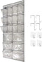 1 Pack Extra Large Hanging Crystal Clear Over Door Shoe Organizers,closet shoe organizer shoe rack organizer shoe storage,12+6Pockets,8Hooks,Grey?...