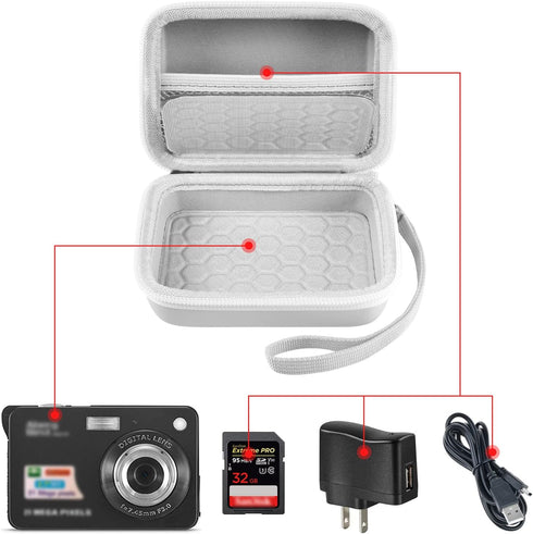 Carrying & Protective Case for Digital Camera, AbergBest 21 Mega Pixels 2.7" LCD Rechargeable HD/Kodak Pixpro/Canon PowerShot ELPH 180/190 / Sony ...