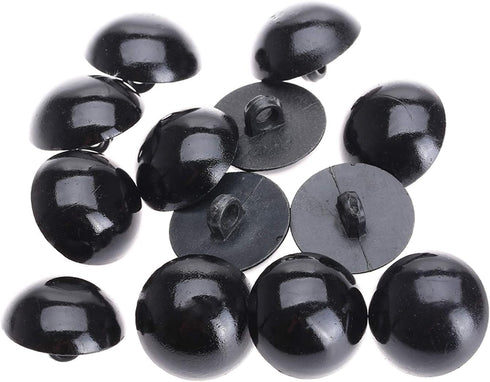 dophee 100Pcs Black Plastic Safety Eyes, DIY Craft Eyes Type Mushroom Domed Round Buttons Sewing Shank for Bear Amigurumi Crochet Puppet Plush Stu...