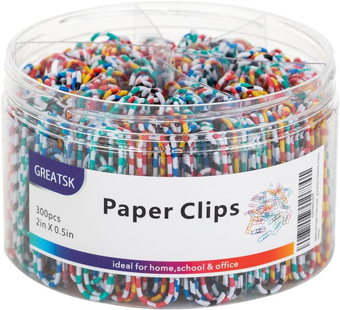 Paper Clips Colorful, 300PCS Small Medium and Jumbo?1.1 inch & 1.3 inch & 2 inch?, Durable and Rustproof, Large Great for Office School Organizing...