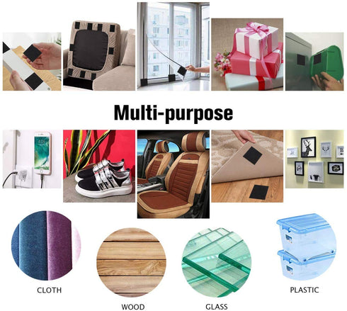 Heavy Duty Mounting Tape Double-Side Hook Loop Strips Tape with Adhesive Sticky Fastener Waterproof Indoor Outdoor Use for Holds Picture Frame and...