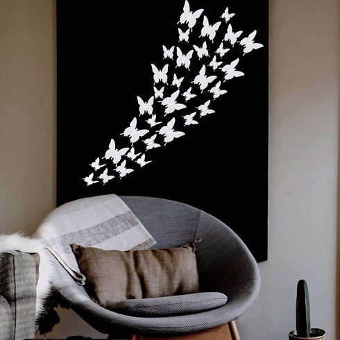 24pcs 3D Butterfly Removable Mural Stickers Wall Stickers Decal for Home and Room Decoration (White-24pcs)...