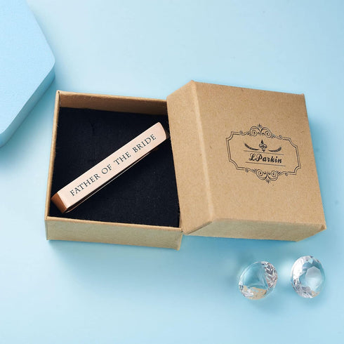 Father of the Bride and Groom Gifts - Wedding Tie Clips for Groomsmen From the Bride - Stainless Steel Tie Bars...