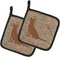Caroline's Treasures BB1071-BL-BN-PTHD Cat Burlap and Brown BB1071 Pair of Pot Holders Kitchen Heat Resistant Pot Holders Sets Oven Hot Pads for C...