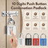 MroMax 2Pcs 10-Digit Combination Padlock Push Button Lock for Locker Gym, Case, Drawer, Toolbox Electric White...