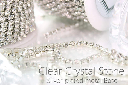 ZAYI, 5 Yards 2MM Crystal Rhinestone Diamond Chain Trim, Rhinestones Clear Trimming Claw Chain for Crafts, Sewing, DIY, Jewelry, Wedding, Shoe Cha...