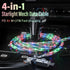 4 in 1 USB Charging Cable 2 Pack 3.3ft Light up USB-C Cable Multicolored RGB Starlights USB C to C Cable with EVA Case LED USB A to USB C Cable,fo...
