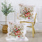 FADFAY Rose Floral Throw Pillow Covers 18x18 Set of 2 Flowers Pillow Cushion Cases Cotton Cushion Covers White Ruffle Decorative Throw Square Pill...