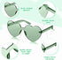 TOODOO 4 Pieces Heart Shape Rimless Sunglasses Transparent Candy Color Party Eyewear...