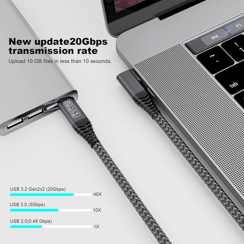 Short USB C to USB C Cable 1.65Ft, USB C 3.2 Gen 2 Cable 20Gbps Data Transferring Cord 4K 100W PD Charging Compatible with Thunderbolt 3/4 Samsung...