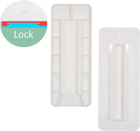Self Adhesive Power Strip Holder 4 Pack - No Drill Extension Block Wall Mount Fixator - Easy to Install Sliding Design - for Home, Kitchen, Office...