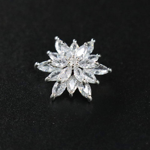 Jerler 4 Pcs Zircon Sliver Rhinestone Buttons Crystal Embellishments Sew on Clothing Buttons for Decoration and DIY...