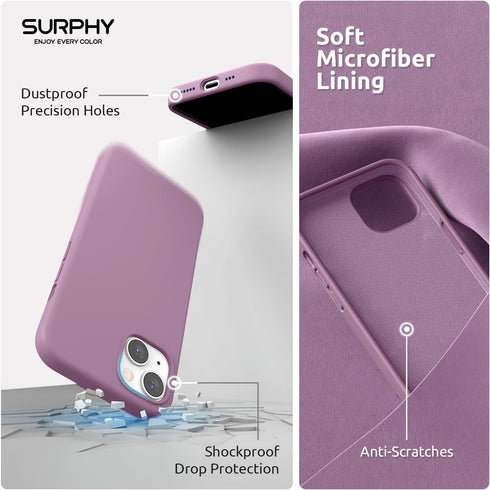 SURPHY (4 in 1 Designed for iPhone 14 Case Compatible with MagSafe (6.1 inch, 2022), with 2 Pack Screen Protector + Camera Cover, Liquid Silicone ...