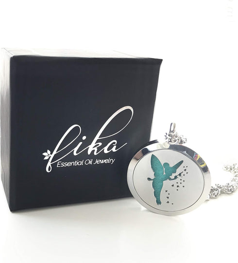 FIKA Tinkerbell Air Freshener Diffuser Necklace Locket Aromatherapy Essential Oil Great for Travel Pads (Necklace)...