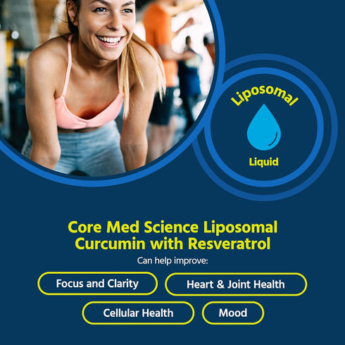 Core Med Science Liposomal Curcumin Resveratrol 200mg Curcumin and 75mg Resveratrol - 6 Fl Oz Liquid - High Absorption Curcumin Supplement...