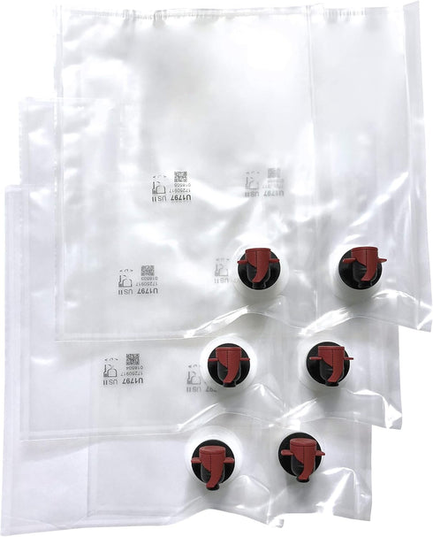 3L Bag-In-Box Bags - Eco-Friendly Glass Bottle Alternative - Easily Bottle, Dispense & Store Wines, Coffees, Cocktails and More! - Great for Home ...