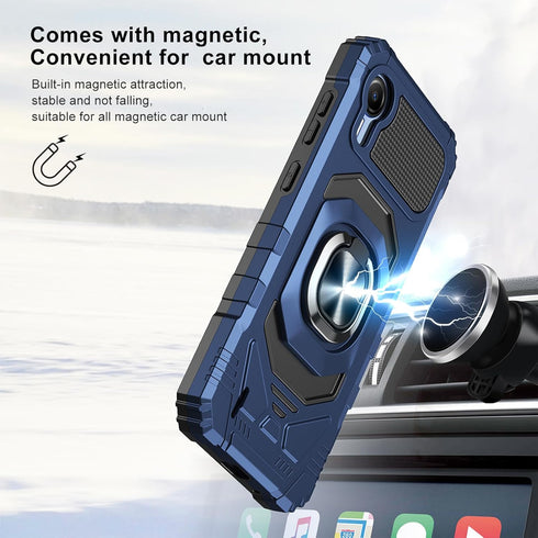 Ailiber for AT&T Calypso 4/Cricket Debut S2 Case with Screen Protector, Ring Kickstand for Magnetic Car Mount, Military Grade, Heavy Duty Shockpro...