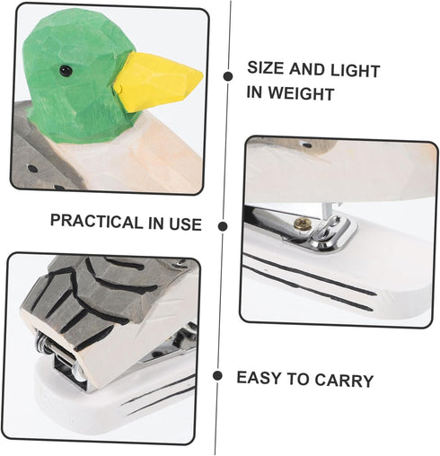 MAGICLULU Mini Desktop Stapler Funny Stationery Carved Wooden Stapler Paper Fasteners Stapler Paper Stapling Tool Ducks Animal Stapler Decorative ...
