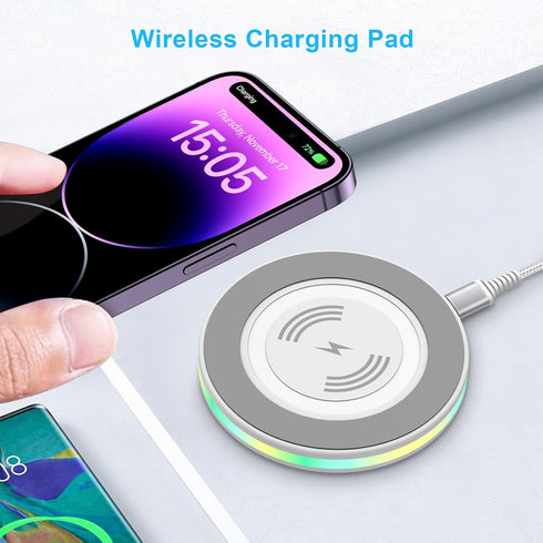 Wireless Fast Charger Samsung Charging Pad Wireless Phone Charger for Android Cell Phone Charger for Samsung Galaxy S24 Ultra S24+ S24 S23 S22 S21...