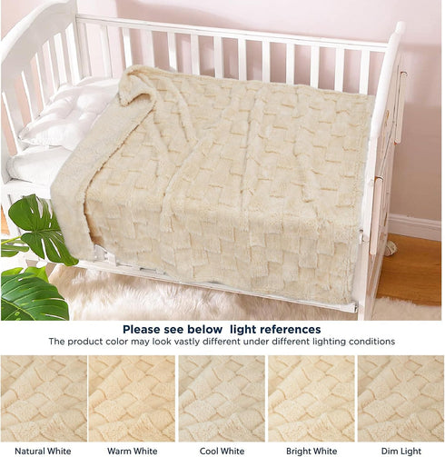 HOMRITAR Baby Blanket for Boys Girls 3D Fleece Fluffy Fuzzy Baby Blanket with Chessboard Grid Design for Toddler Infant Soft Warm Cozy Newborn Bla...