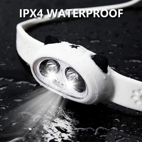 LED Headlamp for Adults and Kids, Panda Design Rechargeable Head Lamp, Outdoor Super Bright Flashlight for Boys, Girls, Headlight for Camping, Wal...