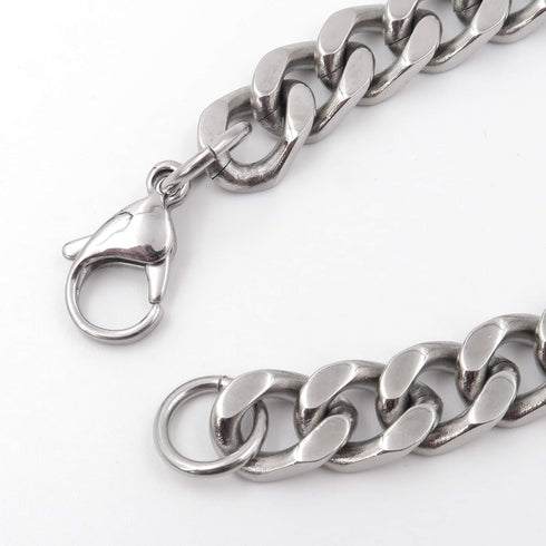 Steelmeup Stainless Steel Simple Curb Cuban Link Chain Bracelet For Men 6mm 8mm 10mm 12mm 7inch 8inch 9inch...