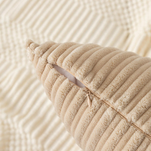 Kevin Textile Throw Pillow Covers Soft Corduroy Decorative Set of 2 Boho Striped Pillow Covers Pillowcases Farmhouse Home Decor for Couch Bed Sofa...
