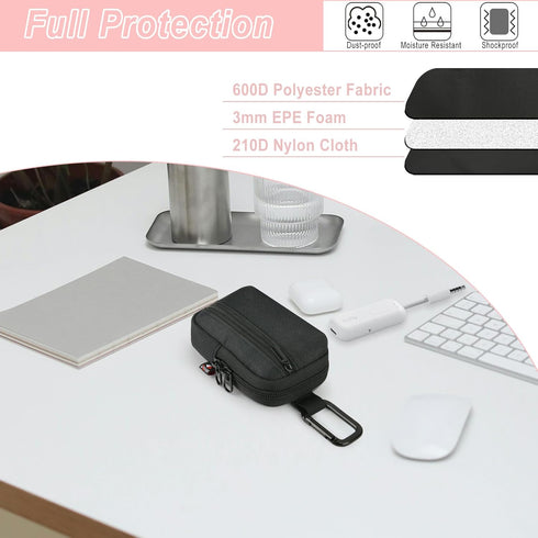 TXEsign Carrying Case Storage Bag for AirFly Pro Bluetooth Audio Transmitter/Receiver and Bluetooth Earbuds Charging Case, Protective Case Pouch f...