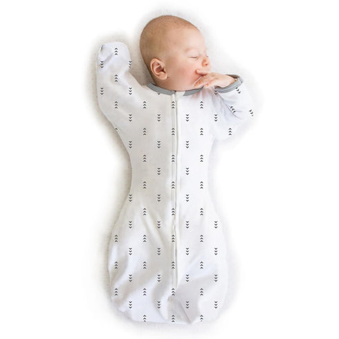 SwaddleDesigns Transitional Swaddle Sack, Arms Up Half-Length Sleeves & Mitten Cuffs, Swaddle for Newborn Transition to Baby Sleep Sack Wearable B...