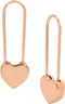 Betsey Johnson Rose Gold Heart Safety Pin Earrings...