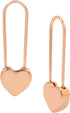 Betsey Johnson Rose Gold Heart Safety Pin Earrings...