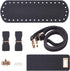 PandaHall DIY PU Leather Bag Knitting Set, Leather Bottom/26' Shoulder Strap/Bag Twist Lock/Flap Cover/Buckles for Crochet Handbag Tote, Black (7 ...