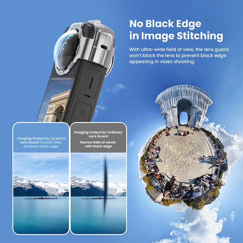 LICHIFIT Transparent PC Lens Cap for Insta360 X3 Panoramic Camera Lens Guard Cover Lens Protective Frame Case Accessories...