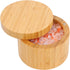 HTB Bamboo Salt Box With Magnetic Swivel Lid, 8.5oz Round Spice Container, Secure Durable Storage & Organization for Seasonings, Herbs...