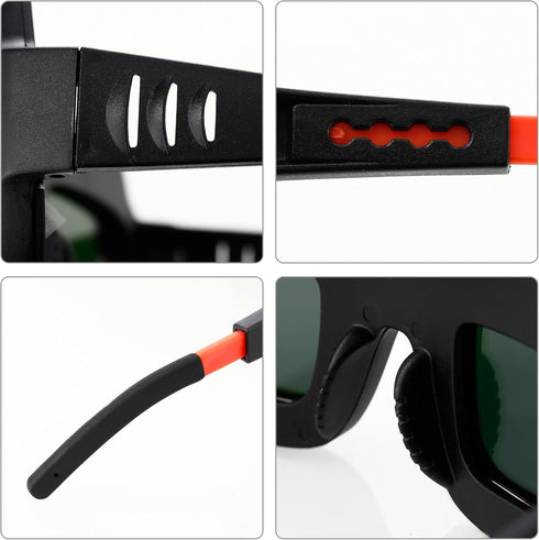 Auto Darkening Welding Goggles, Solar Powered True Color Anti-Glare Safety Welding Glasses for TIG MIG MMA Plasma Welding, Lightweight Welders Gla...