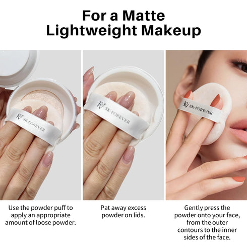 FV Baking Powder, Lightweight Loose Smooth Ivory Setting Powder Highlighter Poreless Longwearing Matte Waterproof Oil Absorb Makeup Powder for Set...