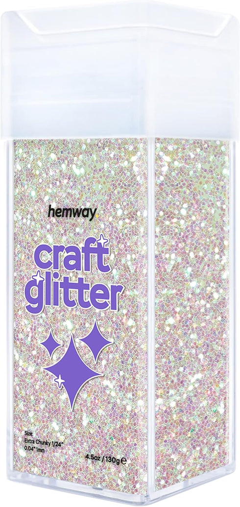 Hemway Craft Glitter Shaker 130g / 4.6oz Glitter for Arts, Crafts, Resin, Tumblers, Nails, Painting, Decoration, Festival, Cosmetic, Body - Extra ...