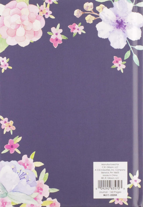 C.R. Gibson Dark Blue Floral "It Is Well With My Soul" Hardcover Journal Notebook for Women, 6" W x 8.5" L, 160 Pages...